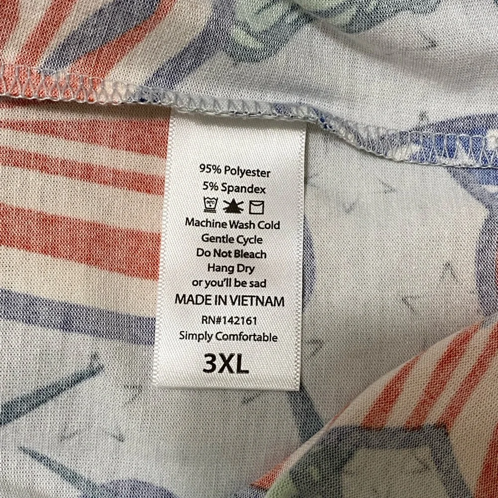 LuLaRoe Irma Top NWT Tunic Dress Printed Patriotic 4th of July Shirt size 3XL